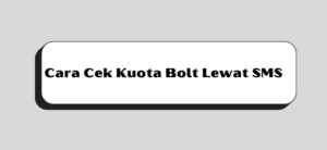 Cara Cek Kuota Bolt Lewat SMS